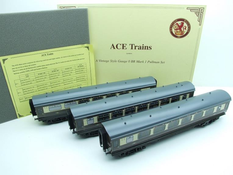 Ace Trains O Gauge C14A BR MK 1 Pullman Coaches x3 Set A Bxd 2/3 Rail Grey Roofs image 18