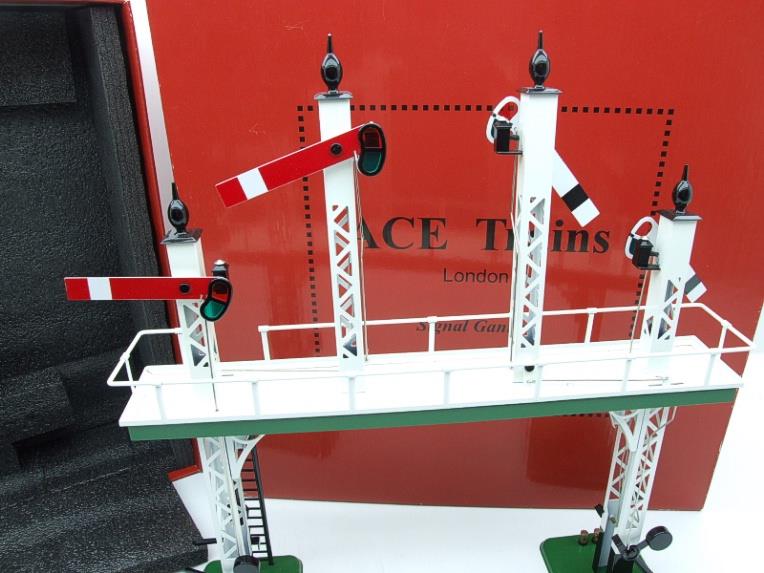 Ace Trains O Gauge ACS/1 Signal Gantry "All Home" Red Fish Tail Signal Arms Edition Electric image 13