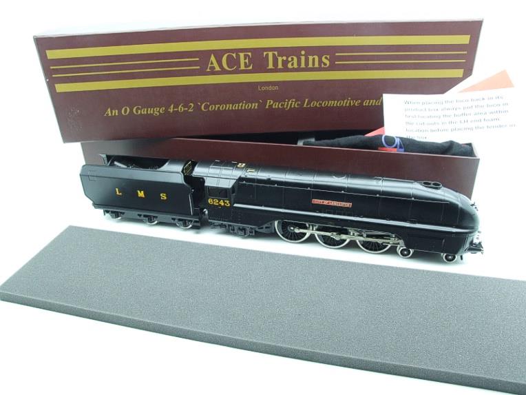 Ace Trains O Gauge E12C2 Coronation Pacific LMS Wartime Satin Black "City of Lancaster" R/N 6243 Bxd image 3