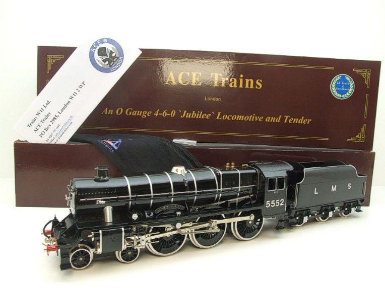 Ace Trains O Gauge E18A1 LMS Gloss Black Loco & Tender "Silver Jubilee" R/N 5552 Elec 2/3 Rail Bxd Rare image 22