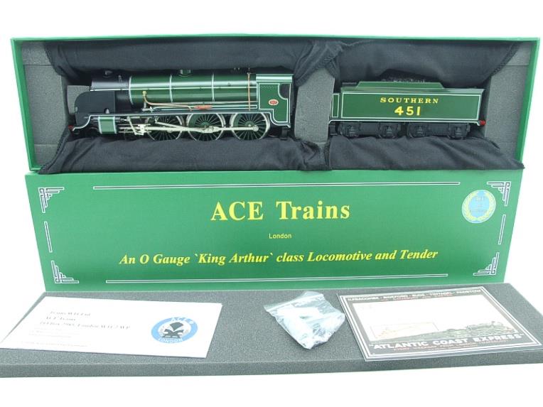 ACE Trains, O Gauge, E/34-B3, SR Gloss Lined Olive Green "Sir Lamorak" R/N 451 Brand New Boxed image 20