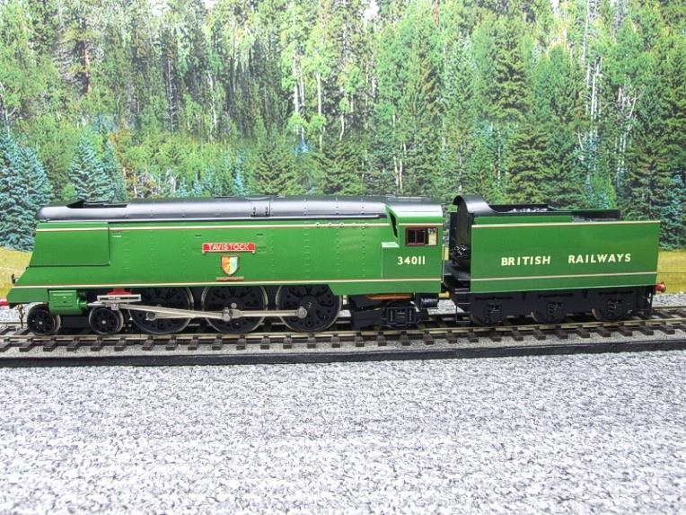 Ace Trains O Gauge E9 BR Lined Apple Green West Country Class Bulleid Pacific British Railways 4-6-2 Loco & Tender Named "Tavistock" R/N 34011 Electric 2/3 Rail Boxed image 15