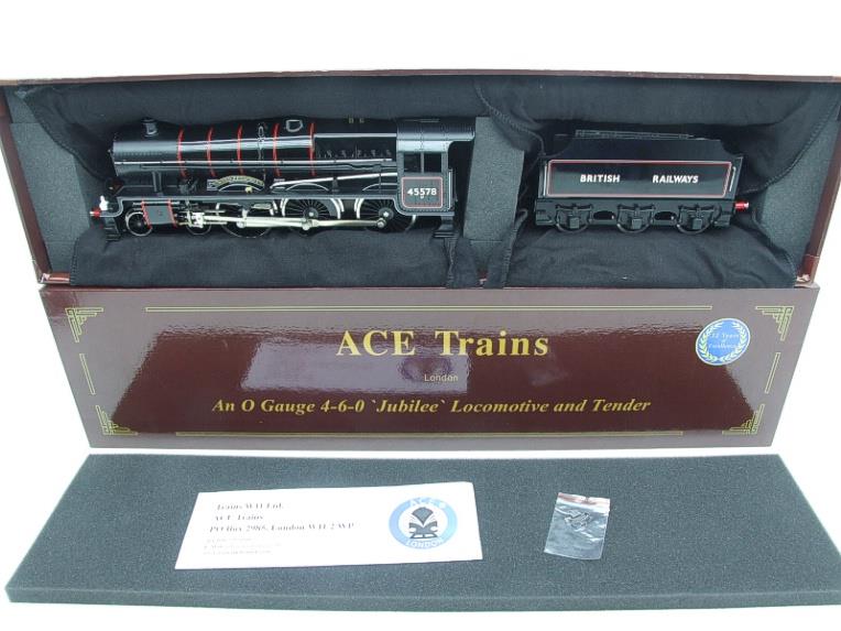 Ace Trains O Gauge E18/GFT BR "British Railways" Gloss Black Jubilee Class Loco & FOWLER Tender "United Provinces" R/N 45578 Electric 2/3 Rail Boxed image 19