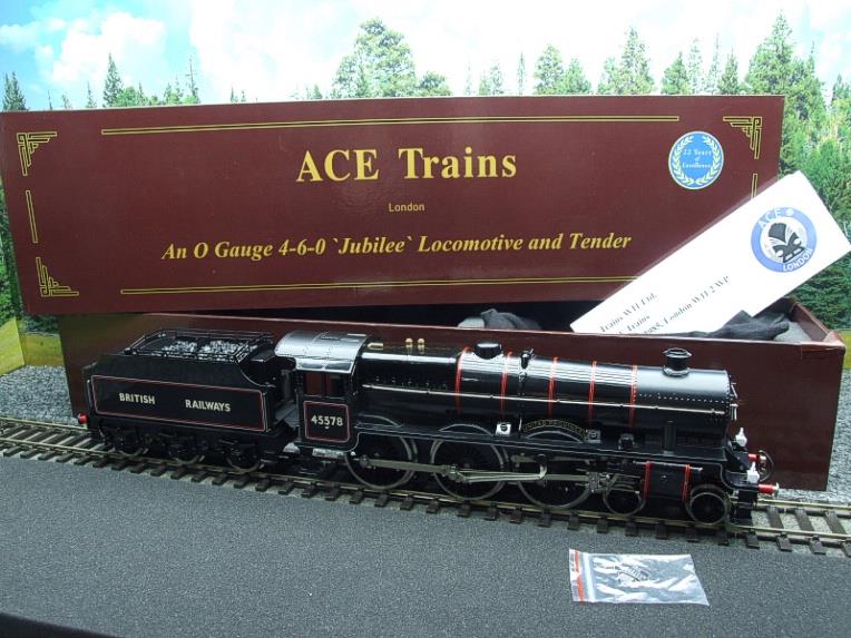 Ace Trains O Gauge E18/GFT BR "British Railways" Gloss Black Jubilee Class Loco & FOWLER Tender "United Provinces" R/N 45578 Electric 2/3 Rail Boxed image 21