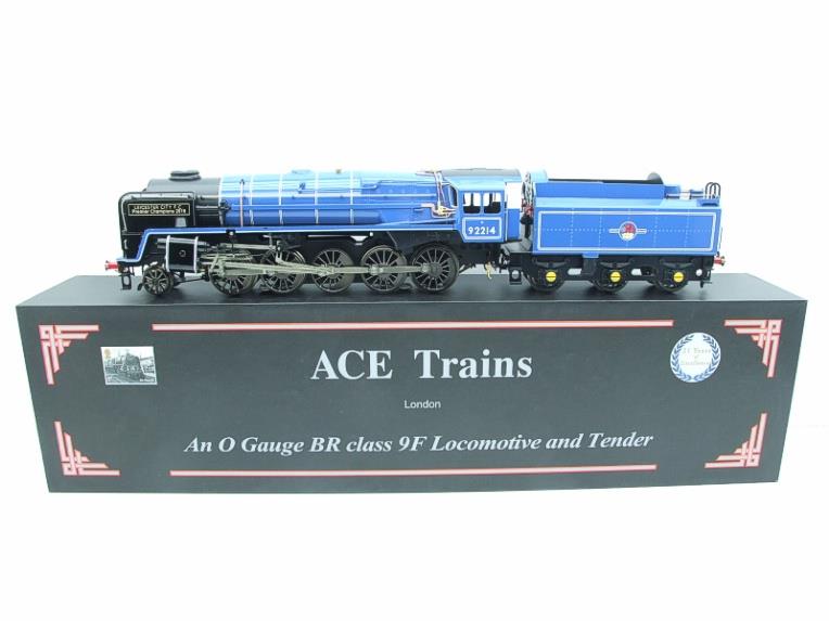 Ace Trains O Gauge E28L Class 9F BR Gloss Blue Loco & Tender "Leicester City FC" R/N 92214 Electric 2/3 Rail Boxed image 22