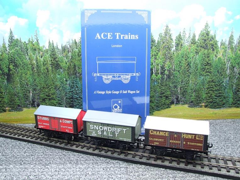 Ace Trains O Gauge G6 SV1 Private Owner Salt Wagons x3 Set 1 Bxd image 13