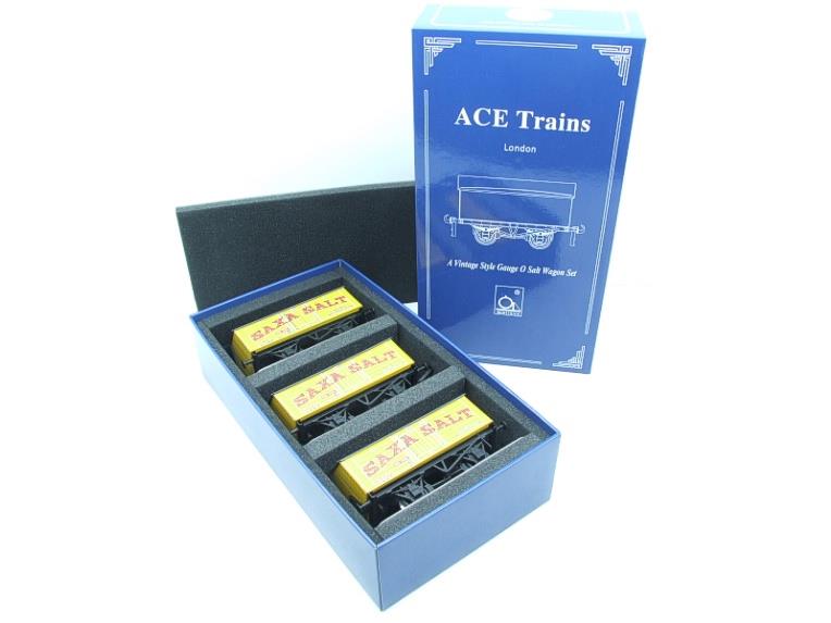 Ace Trains O Gauge G6 SV5 Private Owner "Saxa Salt" Wagons x3 Set 5 Bxd image 22