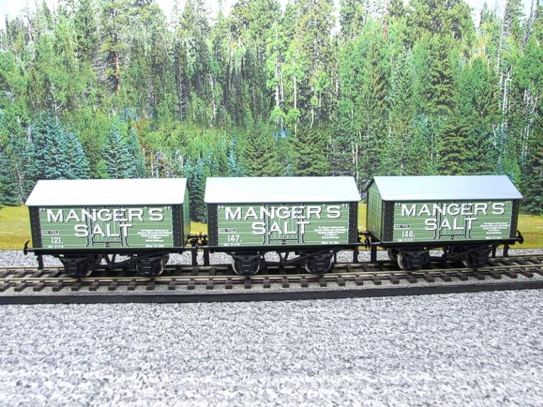 Ace Trains O Gauge G6 SV6 Private Owner "Mangers Salt" Wagons x3 Set 6 Bxd image 16