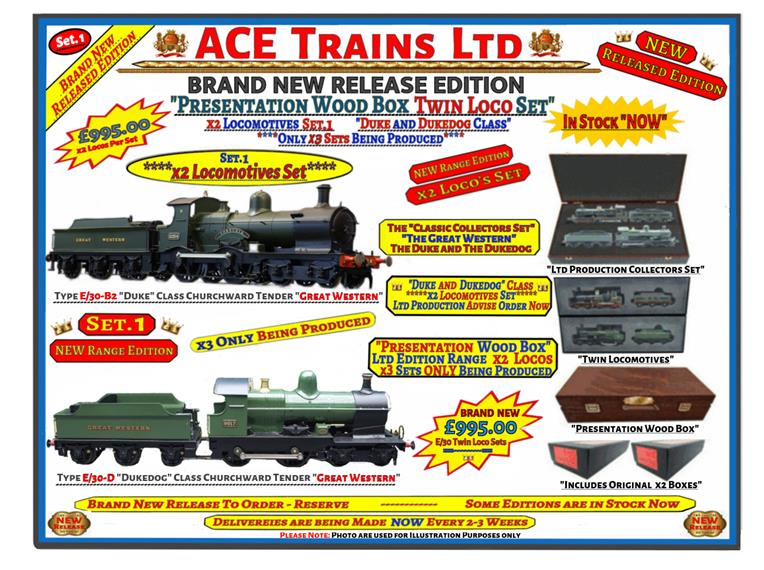 O Gauge x2 Locomotive Set, "Duke & Dukedog" Class "Great Westerm" Wood Presentation Set image 1