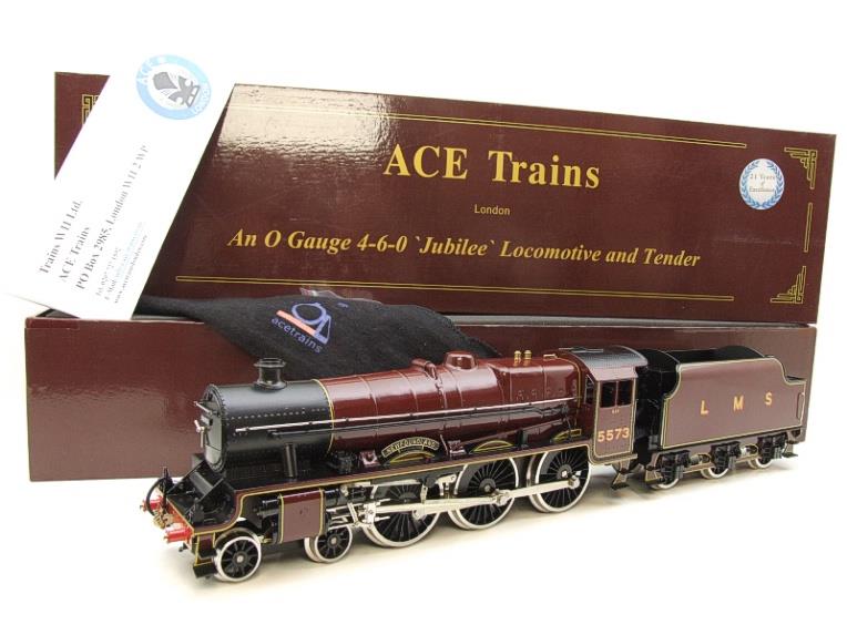 Ace Trains O Gauge E/18C1 LMS Maroon Jubilee "Newfoundland" R/N 5573 Electric 2/3 Rail New Boxed image 22