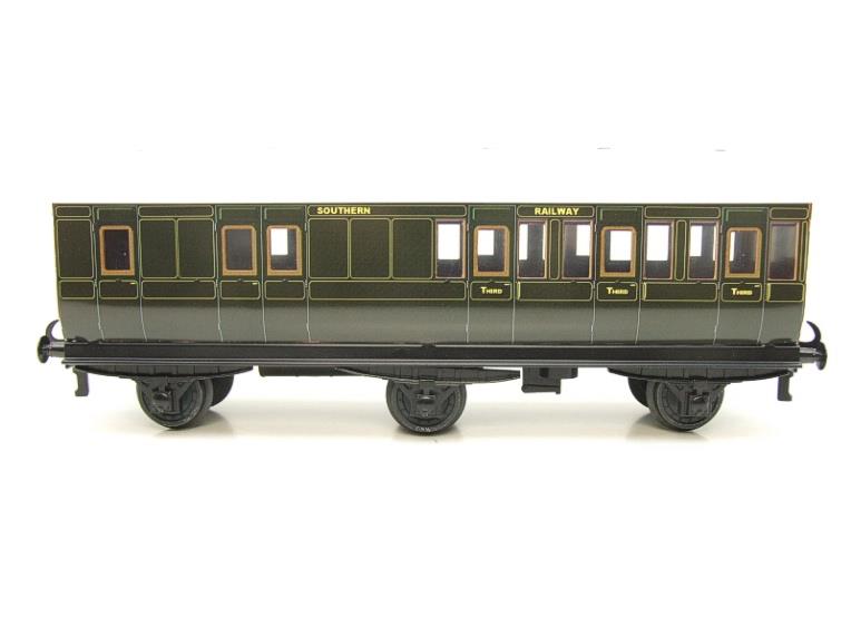 Ace Trains O Gauge C24 SR Southern Green Six Wheeled Passenger Coaches x3 Set Boxed 2/3 Rail image 9