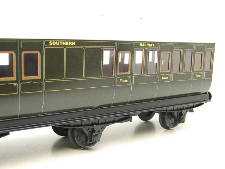 Ace Trains O Gauge C24 SR Southern Green Six Wheeled Passenger Coaches x3 Set Boxed 2/3 Rail image 10