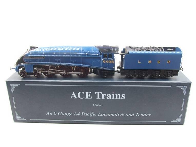 Ace Trains O Gauge E4, A4 Pacific LNER Gater Blue Named "Kestral" R/N 4485, Open Valence, Post War, Electric, 3 Rail Boxed image 1