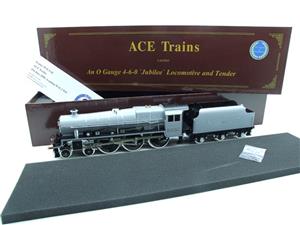 Ace Trains O Gauge E18A2 LMS Works Grey Jubilee "Silver Jubilee" R/N 5552 Elec 2/3 Rail New Bxd image 1