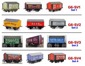 Ace Trains G6 O Gauge Private Owner Salt Wagons Sets