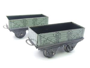 Hornby O Gauge Open Coal - Mineral Wagons x3 Set Vintage Tinplate image 6