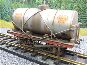 Gauge 1 Model Co Accucraft R32-3C-14-Ton Oil "Shell Tanker Wagon" Professionally Weathered image 3