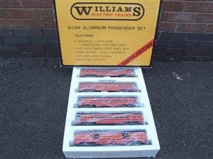 Williams O Gauge No: 2612 “Southern Pacific Daylight 60” Aluminum x5 Coach Set Boxed image 1
