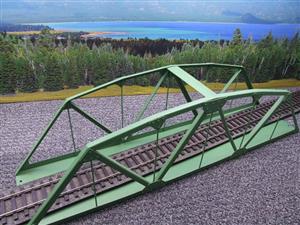 O Gauge - Gauge 1, Solid Metal Steel Green "Girder Bridge" 26" Length image 4