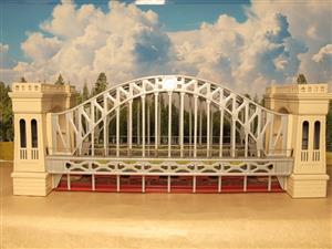 T-Reproductions O Gauge 300 Steel Metal "Hellgate Bridge" Silver & Cream Boxed image 1