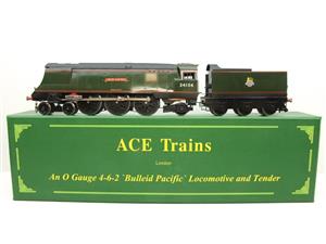 Ace Trains O Gauge E9S1 Bulleid Pacific BR "Bere Alston" R/N 34104 Electric 2/3 Rail Boxed image 1
