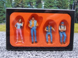 Preiser O Gauge 1.43 Scale 65313 “x4 Truckers and Hitchhiker People Figure” Set Boxed image 1