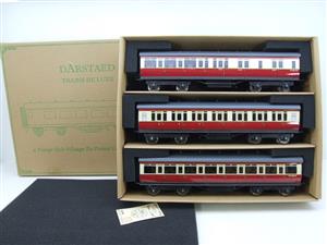 Darstaed O Gauge BR Red & Cream Ex GWR T/L Top Light Corridor Coaches x3 Boxed Set A image 1