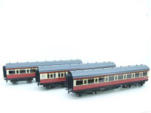 Darstaed O Gauge BR Red & Cream Ex GWR T/L Top Light Corridor Coaches x3 Boxed Set A image 2