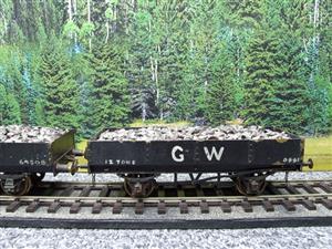O Gauge Solid Brass "GW" Open LWB Mineral Ballast Coal Wagons x3 Set image 6
