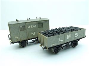 Kit Built O Gauge LMS Open Coal Wagon & LMS Meat Van x2 Set 2/ 3 Rail image 3