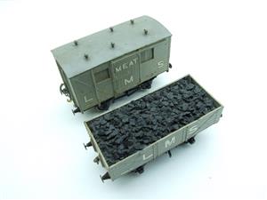 Kit Built O Gauge LMS Open Coal Wagon & LMS Meat Van x2 Set 2/ 3 Rail image 5
