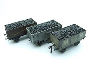 O Gauge x3 Open Mineral Ballast Coal Wagons Bing/Leeds/Other x3 Set 2/ 3 Rail image 3