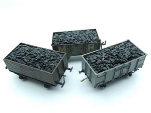 O Gauge x3 Open Mineral Ballast Coal Wagons Bing/Leeds/Other x3 Set 2/ 3 Rail image 5