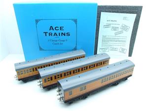 Ace Trains O Gauge C1 "Metropolitan" x3 Coaches Set Includes Working Rear Lamp Fitted Boxed image 1
