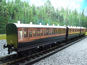 Ace Trains O Gauge C24 LSWR Six Wheeled Passenger Coaches x3 Set Boxed 2/3 Rail Set 6 image 4