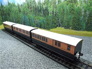 Ace Trains O Gauge C24 LSWR Six Wheeled Passenger Coaches x3 Set Boxed 2/3 Rail Set 6 image 7