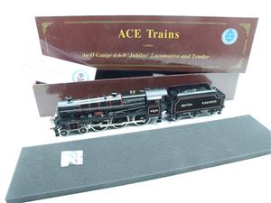 Ace Trains O Gauge E18G British Railways Gloss Lined Black Jubilee Class Loco & FOWLER Tender "HOOD" R/N 45654 Electric 2/3 Rail Bxd image 1