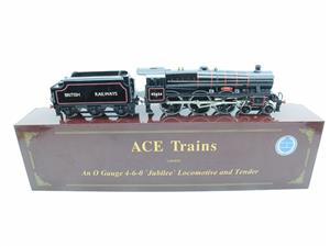 Ace Trains O Gauge E18G British Railways Gloss Lined Black Jubilee Class Loco & FOWLER Tender "HOOD" R/N 45654 Electric 2/3 Rail Bxd image 2