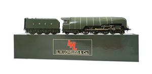 O Gauge LH Loveless & Co LNER Brass "Hush Hush" 4-6-4 Loco & Tender 10000 Elec 2 Rail Superb Bxd