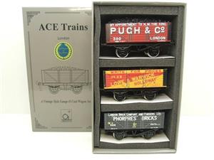 Ace Trains O Gauge G/5 WS3 Private Owner "London" Coal Wagons x3 Set 3 Bxd image 1