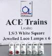Ace Trains O Gauge LS3 White Square Jewelled Loco Lamps Pack of Six image 4