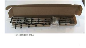 Maldon Track O Gauge ST18 Straights 18" Lengths x10 off 3 Rail With Connecting Plates Boxed unused image 1