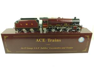 Ace Trains O Gauge E18C2 LMS Maroon Jubilee Class Loco & Tender "Leander" R/N 5690 Electric 2/3 Rail Boxed image 1