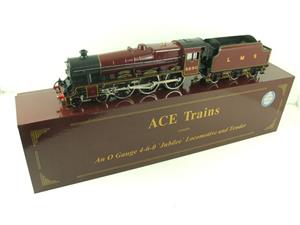 Ace Trains O Gauge E18C2 LMS Maroon Jubilee Class Loco & Tender "Leander" R/N 5690 Electric 2/3 Rail Boxed image 2
