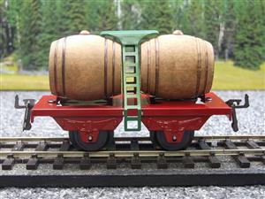 Hornby Hachette Series French O Gauge Red "Wine" Beer Double Barrel Wagon NEW Boxed image 5