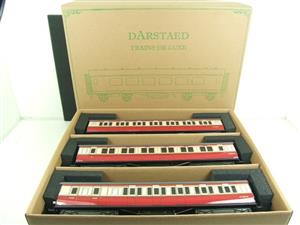 Darstaed O Gauge BR Period 1 Carmine & Cream Mainline Coaches x3 Set Bxd 2/3 Rail Set A image 1