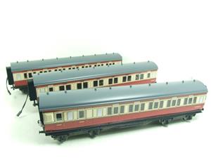 Darstaed O Gauge BR Period 1 Carmine & Cream Mainline Coaches x3 Set Bxd 2/3 Rail Set A image 3