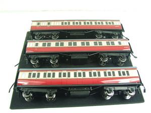 Darstaed O Gauge BR Period 1 Carmine & Cream Mainline Coaches x3 Set Bxd 2/3 Rail Set A image 8