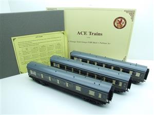Ace Trains O Gauge C14A BR MK 1 Pullman Coaches x3 Set A Bxd 2/3 Rail Grey Roofs image 1