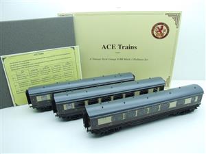 Ace Trains O Gauge C14B BR MK 1 Pullman Coaches x3 Set B Bxd 2/3 Rail Grey Roofs image 1